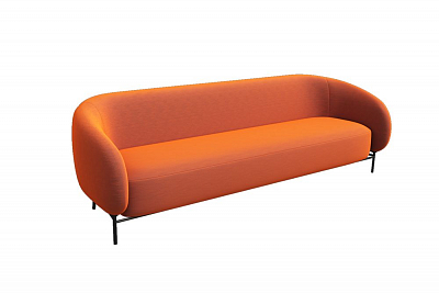 Belt Диван трёхместный BLT-3 Velvet Lux 72/Металл Черный 2210*850*730