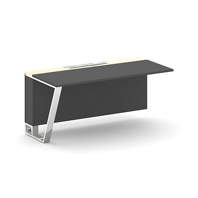 Steel Meet Завершающий модуль MMK-PR.B.SPZO-16(L) Антрацит/Ваниль Глянец/Нержавеющая Сталь/Хром 1600