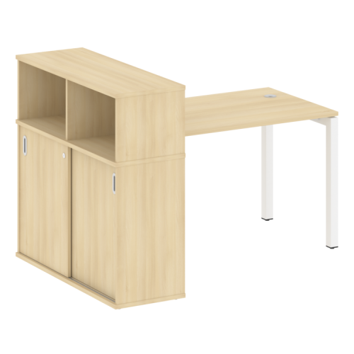 Стол офисный с шкафом-купе на П-обр. м/к Metal System Quattro 50БП.РС-СШК-3.2 фото 8