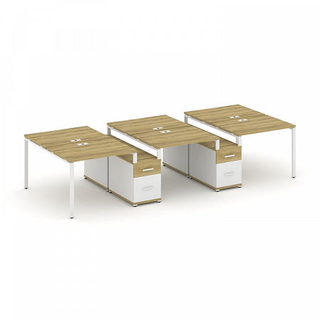 Бенч-система на 6 мест с 2 опорными тумбами Concept CN.DRS-337