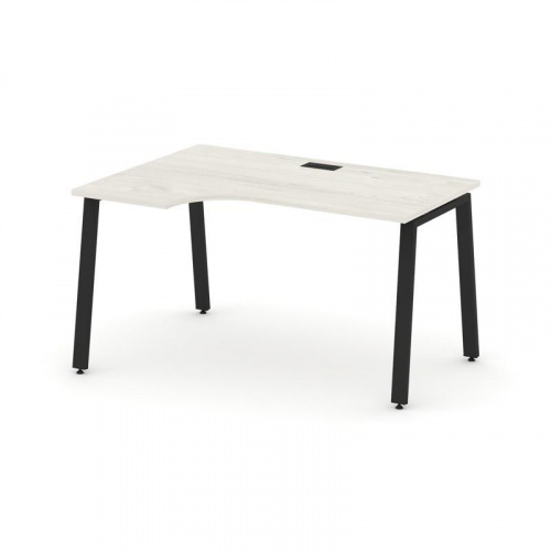 Style Project Стол рабочий эргоном. SN-6A.SPA-002(L) Дуб Наварра/Металл Белый 1580*600/980*750 фото 9