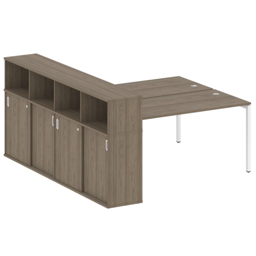 Бенч-система с шкафом-купе на П-обр. м/к Metal System Quattro 40БП.РС-СШК-4.4 фото 2