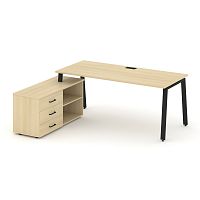 Style Project Direct Стол письменный с греденцией левой SN-6A.SRG-015.M(L) Акация Лорка/Металл Черны