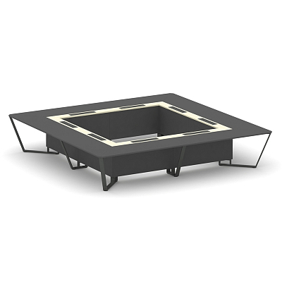 Steel Meet Стол переговорный квадратный KMK-PR.B.SP-20K2 Антрацит/Ваниль Глянец/Металл Антрацит 4000