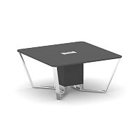 Steel Meet Стол переговорный квадратный MDK-PR.B.SP-08 Антрацит/Нержавеющая Сталь/Хром 1600*1600*750