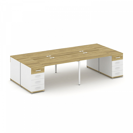 Бенч-система на 4 места с 2 опорными тумбами Concept CN.DRS-426