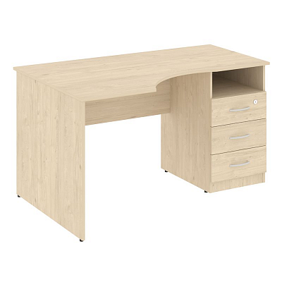 Nova S Стол криволинейный с тумбой правый В.САТ-2 (R) Бук Артизан 1400*900*750