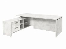 Стол с опорной тумбой FB-121L.GG Хромикс белый/Мрамор Леванто белый