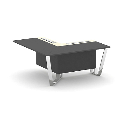 Steel Meet Проходной угловой модуль левый MMK-PR.B.SPPOU-16(L) Антрацит/Ваниль Глянец/Нержавеющая Ст