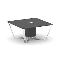 Steel Meet Стол переговорный квадратный MD-PR.B.SP-08 Антрацит/Нержавеющая Сталь/Хром 1600*1600*750