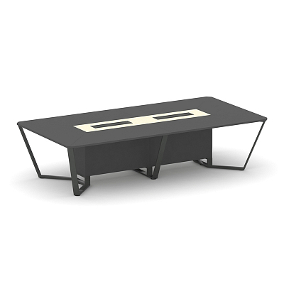 Steel Meet Стол переговорный прямоугольный KMK-PR.B.SP-12 Антрацит/Ваниль Глянец/Металл Антрацит 320