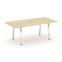 Style Project Direct Lux Стол переговорный M-SN-6A.SPRG-198 Акация Лорка/Нержавеющая Сталь/Хром 1980