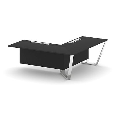 Steel Meet Завершающий угловой модуль правый MF-PR.B.SPZOU-20(R) Черный/МДФ Ультраматт Черный/Нержав