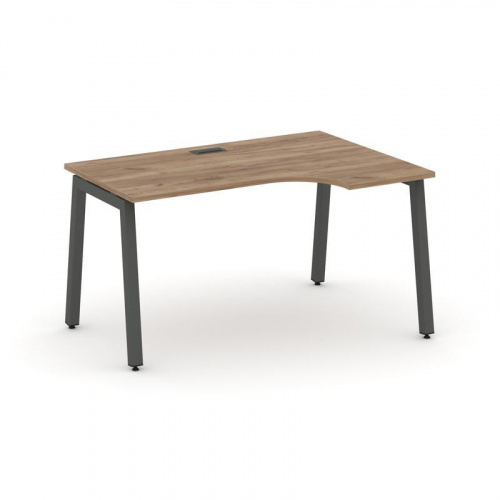 Style Project Стол рабочий эргоном. SN-5A.SPA-001(R) Тиквуд Светлый/Металл Антрацит 1380*600/980*750 фото 17