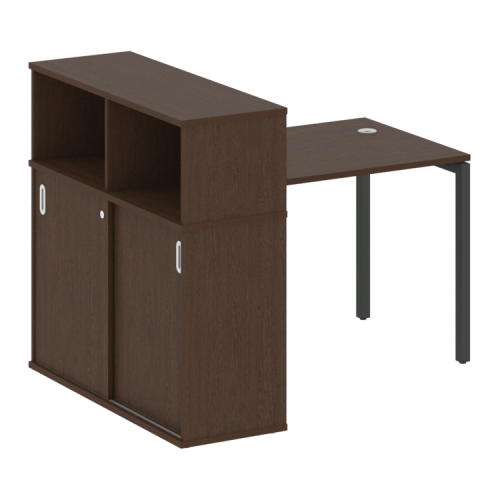 Стол офисный с шкафом-купе на П-обр. м/к Metal System Quattro 40БП.РС-СШК-3.1 фото 9