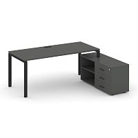 Style Project Direct Стол письменный с греденцией правой SN-6P.SRG-014.M(R) Антрацит/Металл Черный/З