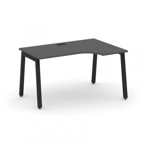 Style Project Стол рабочий эргоном. SN-5A.SPA-001(R) Тиквуд Светлый/Металл Антрацит 1380*600/980*750 фото 4