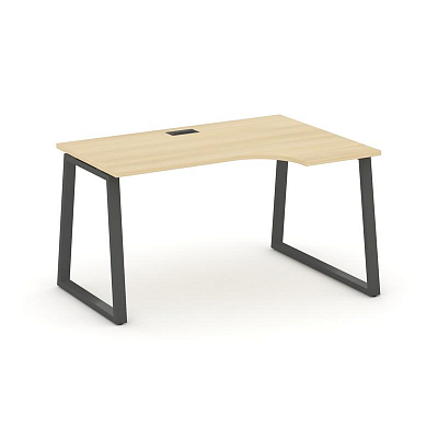 Style Project Стол рабочий эргоном. SN-6T1.SPA-022(R) Акация Лорка/Металл Антрацит/Заглушка Пластик
