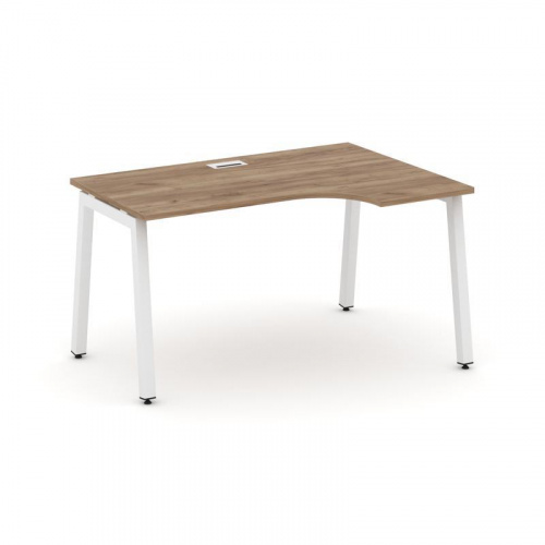 Style Project Стол рабочий эргоном. SN-5A.SPA-001(R) Тиквуд Светлый/Металл Антрацит 1380*600/980*750 фото 19