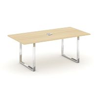 Style Project Direct Lux Стол переговорный M-SN-6O.SPRG-198 Акация Лорка/Нержавеющая Сталь/Хром 1980