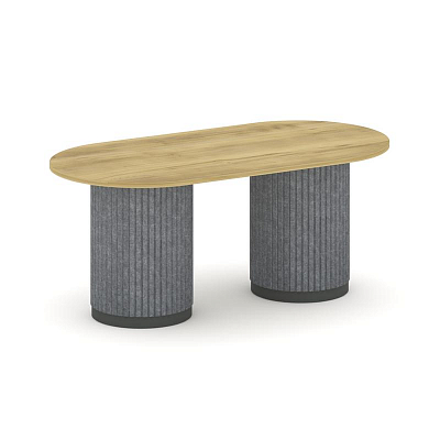 Felto Стол переговорный овальный PR.C.SPRG-006.D Дуб Винченцо/Металл Антрацит/Морская Галька 1800*90