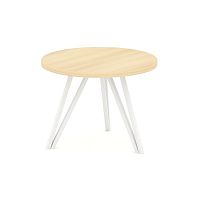 Asti Стол журнальный (круглый) AS.SJ-003 Акация Лорка/Металл Белый 600*600*435