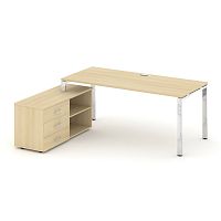 Style Project Direct Lux Стол письменный с греденцией левой M-SN-6P.SRG-026.M(L) Акация Лорка/Нержав