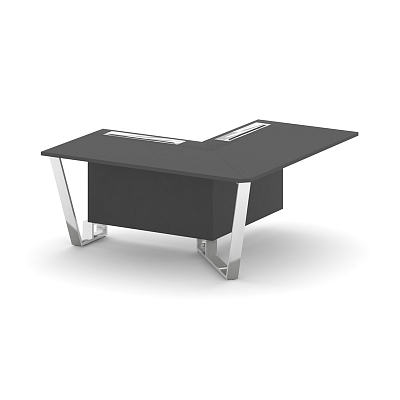 Steel Meet Проходной угловой модуль правый MDK-PR.B.SPPOU-16(R) Антрацит/Нержавеющая Сталь/Хром 1600