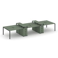 Бенч-система на 6 мест с 2 опорными тумбами Concept CN.DRS-468