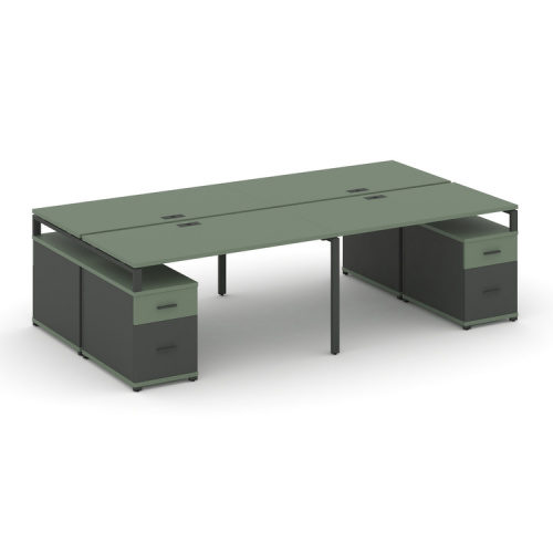 Бенч-система на 4 места с 2 опорными тумбами Concept CN.DRS-329 фото 2