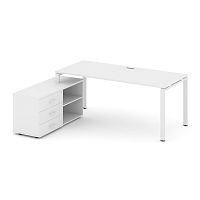 Style Project Direct Стол письменный с греденцией левой SN-6P.SRG-014.M(L) Белый/Металл Белый/Заглуш