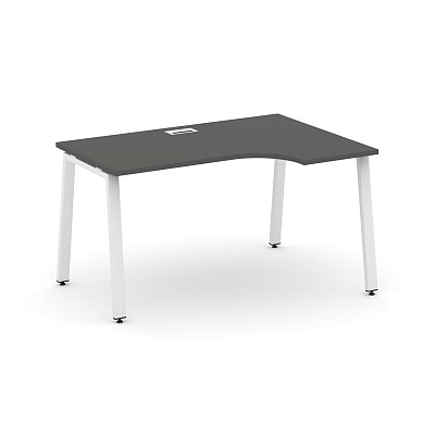 Style Project Стол рабочий эргоном. SN-6A.SPA-022(R) Антрацит/Металл Белый 1580*800/980*750