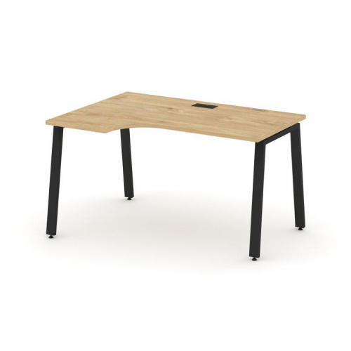 Style Project Стол рабочий эргоном. SN-6A.SPA-002(L) Дуб Наварра/Металл Белый 1580*600/980*750 фото 5