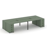 Бенч-система на 4 места с 2 опорными тумбами Concept CN.DRS-425