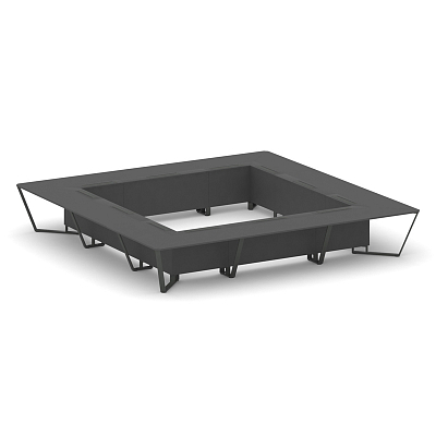 Steel Meet Стол переговорный квадратный KDK-PR.B.SP-24K Антрацит/Металл Антрацит 4800*4800*750