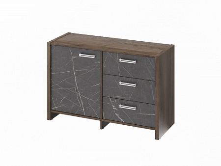 Тумба двухсекционная FI-12-01.G. Орех Пацифик Табак/Камень Пьетра Гриджиа черный