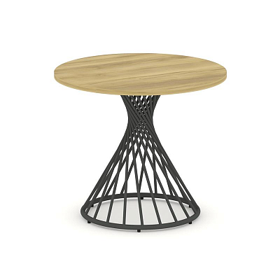 Oak Стол переговорный круглый D=900мм PR.C.SPRG-001.D Дуб Винченцо/Металл Антрацит 900*900*750