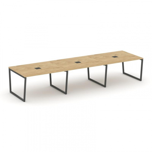 Style Project Стол переговорный SN-4T2.SPRG-054 Акация Лорка/Металл Антрацит/Заглушка Металл Антраци фото 22