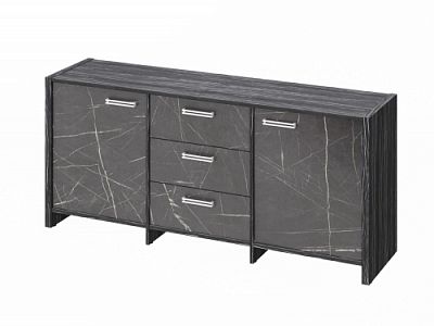 Тумба трехсекционная FI-13-01.G. Древесина Графит/Камень Пьетра Гриджиа черный