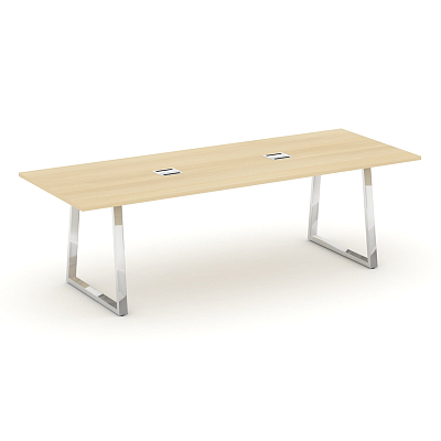 Style Project Direct Lux Стол переговорный M-SN-6T1.SPRG-258 Акация Лорка/Нержавеющая Сталь/Хром 258