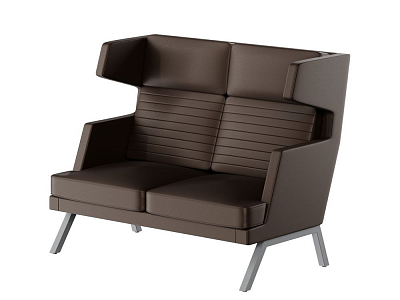 Aldo Диван двухместный высокий ALD-02 Линкольн 221/Металл Серый 1430*960*1180