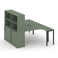 Бенч-система с опорным шкафом-купе с надставкой Concept CN.DSA-222