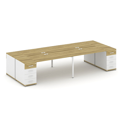 Бенч-система на 4 места с 2 опорными тумбами Concept CN.DRS-427