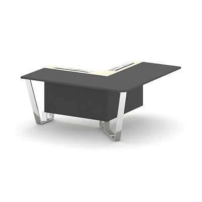 Steel Meet Проходной угловой модуль правый MMK-PR.B.SPPOU-16(R) Антрацит/Ваниль Глянец/Нержавеющая С