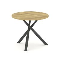 Oak Стол переговорный круглый D=900 PR.C.SPRG-002.D Дуб Винченцо/Металл Антрацит 900*900*750