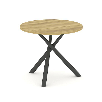 Oak Стол переговорный круглый D=900 PR.C.SPRG-002.D Дуб Винченцо/Металл Антрацит 900*900*750