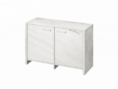 Тумба двухсекционная FI-12-02.G Хромикс белый/Мрамор Леванто белый