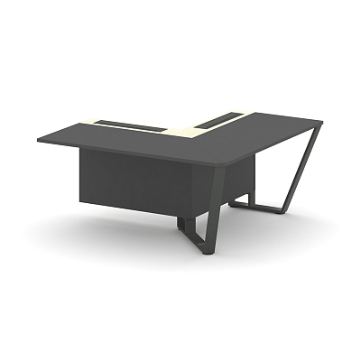 Steel Meet Завершающий угловой модуль правый KMK-PR.B.SPZOU-16(R) Антрацит/Ваниль Глянец/Металл Антр