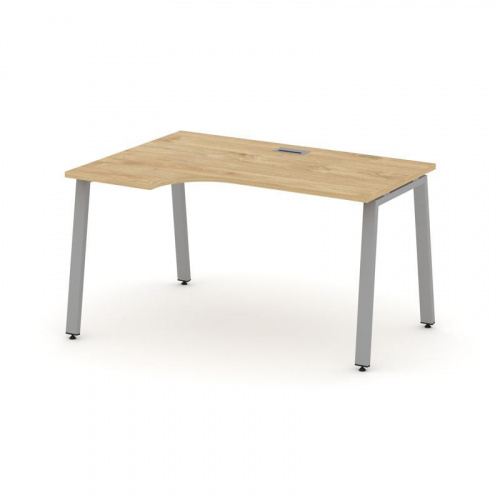 Style Project Стол рабочий эргоном. SN-6A.SPA-002(L) Дуб Наварра/Металл Белый 1580*600/980*750 фото 8