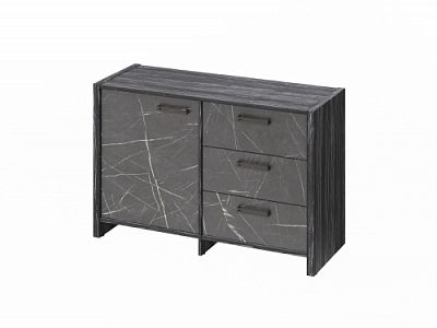 Тумба двухсекционная FB-12-01.G. Древесина Графит/Камень Пьетра Гриджиа черный